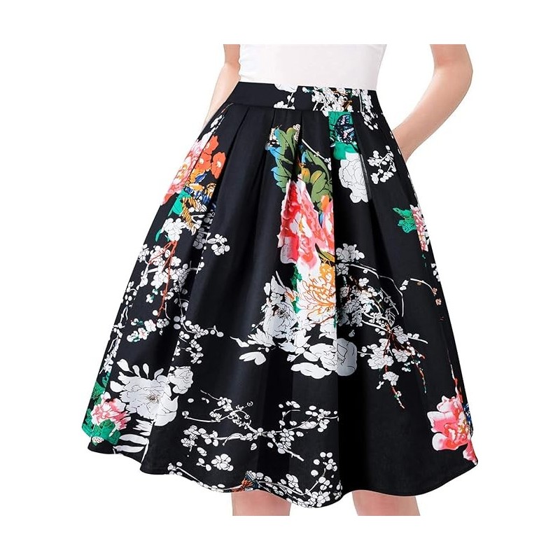 Taydey A-Line Pleated Vintage Skirts for Women,In Stock Size XXL