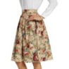 Tandisk Women's Vintage A-line Printed Pleated Midi Skirt,In Stock Size L