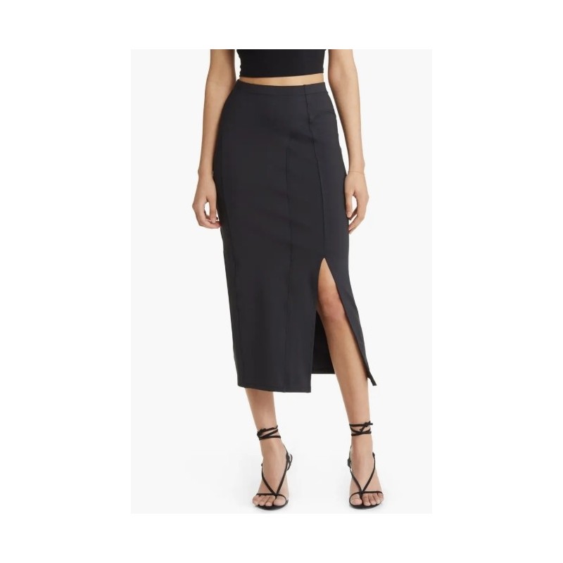 High Waist Midi Skirt，In Stock Size L