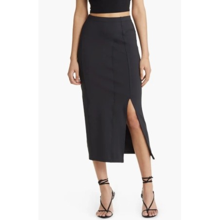 High Waist Midi Skirt，In Stock Size L