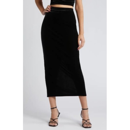 Velour Maxi Skirt，In Stock Size L