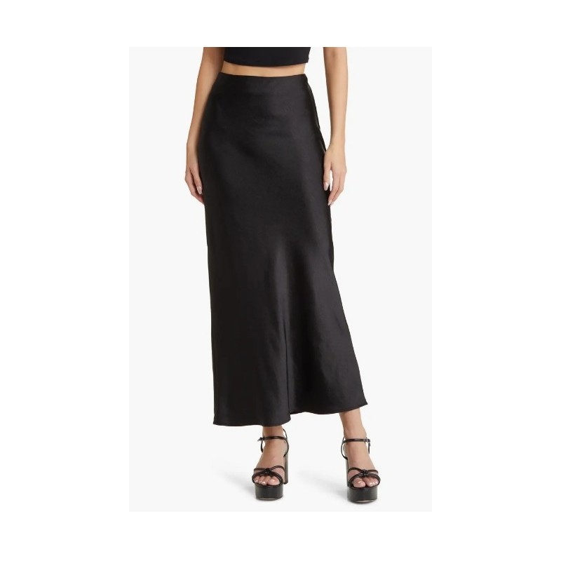 Satin Column Maxi Skirt，In Stock Size S