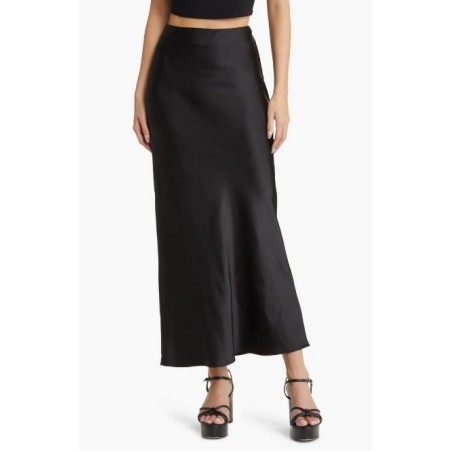 Satin Column Maxi Skirt，In Stock Size S