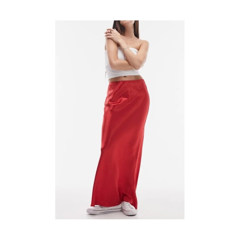 Bias Cut Satin Maxi Skirt，In Stock Size S