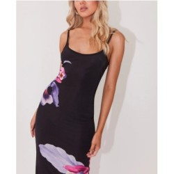 Peppermayo Exclusive - Bad News Mesh Maxi Dress - Black Tulip