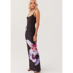 Peppermayo Exclusive - Bad News Mesh Maxi Dress - Black Tulip