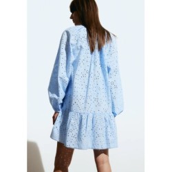 Tunic Dress with Eyelet Embroidery, In Stock Size M