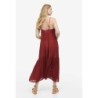 Sleeveless Poplin Beach Dress,Dark red,In Stock Size S