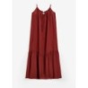 Sleeveless Poplin Beach Dress,Dark red,In Stock Size S