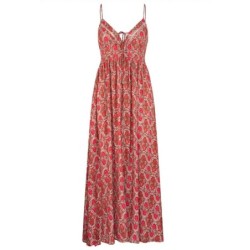 Eliza Teja Maxi Dress - Beige Ornate,SIZE 8