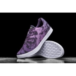 Purple Women's Nobull Wisteria Tie-Dye Canvas Trainers,Size7.5