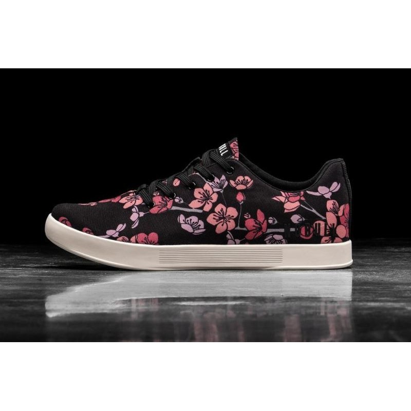 White Pink Women's Nobull Cherry Blossom Canvas Trainers ,Size10