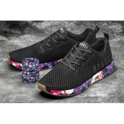 Black Women's Nobull Space Floral Mesh Running Shoes,7