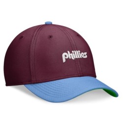 Men's Philadelphia Phillies Nike Burgundy/Light Blue Cooperstown Collection Rewind Swooshflex Performance Hat