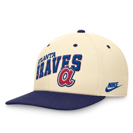 Men's Atlanta Braves Nike Cream/Royal Rewind Cooperstown Collection Performance Snapback Hat