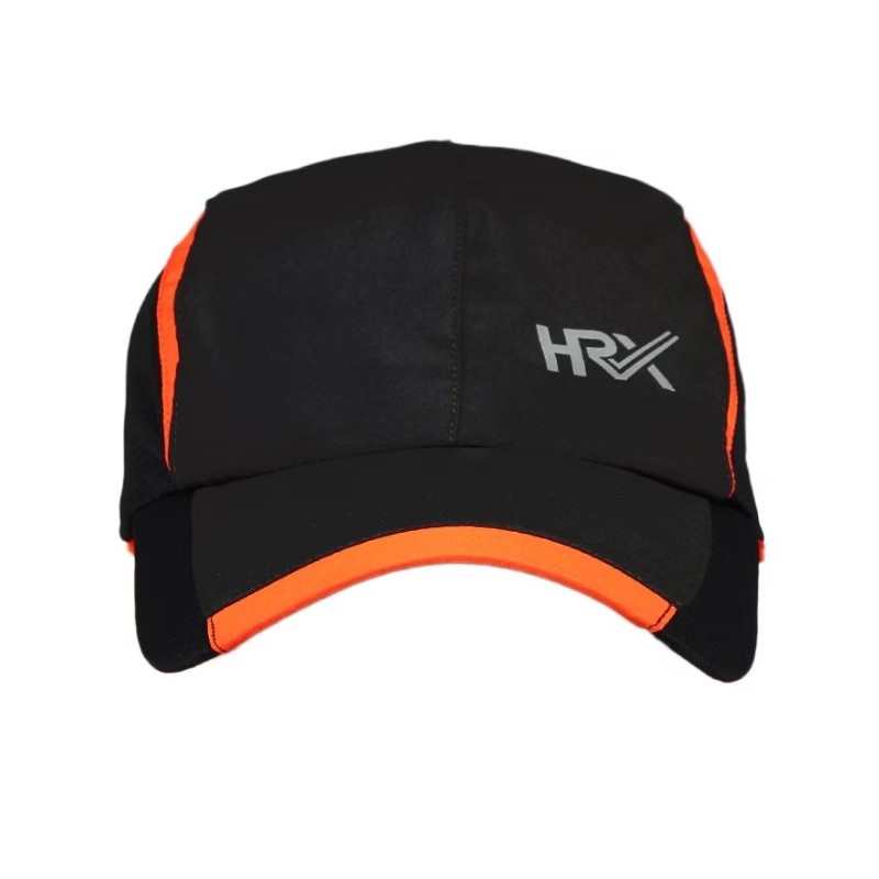 Men Black & Orange Colourblocked Running Dryfit Cap