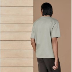 T-shirt with leather detail,In Stock SizeL