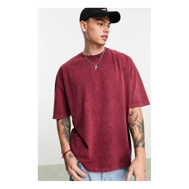 Embroidered Oversize Heavyweight T-Shirt,In Stock Size M