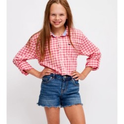 Kids Gulf Check Longsleeve Shirt,In Stock Size S