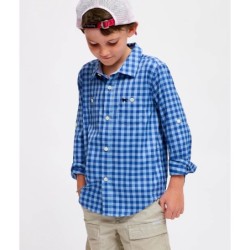 Kids Gulf Check Longsleeve Shirt,In Stock Size M