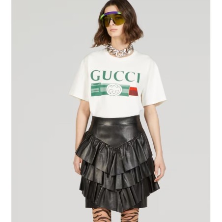 Gucci lipstick print print cotton T-shirt in white