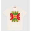 GUCCI Retro Logo Printed Cotton T-shirt