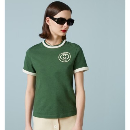 Gucci Embroidered Cotton Knitted T-shirt