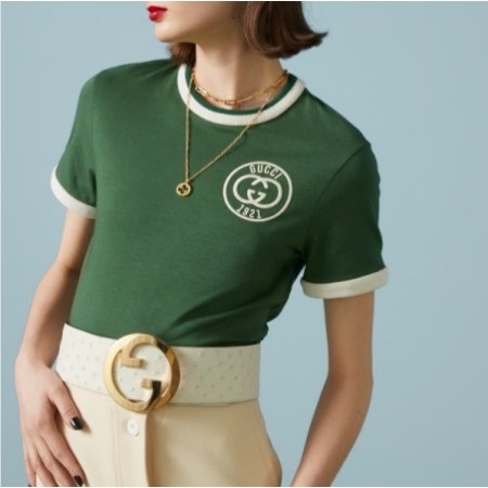 Gucci Embroidered Cotton Knitted T-shirt