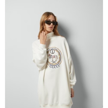 Jersey sweatshirt with embroidery