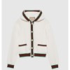 GUCCI rib stitch wool cardigan whith web