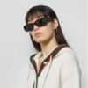 GUCCI rib stitch wool cardigan whith web