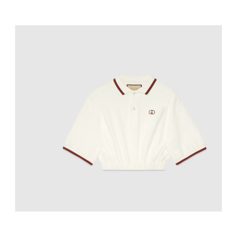 GG cotton piquet polo shirt with web