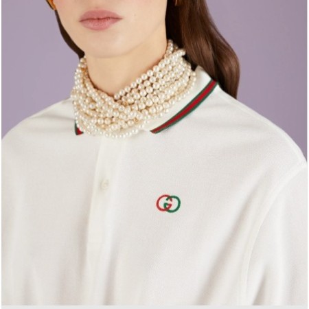 GG cotton piquet polo shirt with web