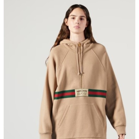 SWEATSHIRT WITH WEB AND GUCCI LABEL