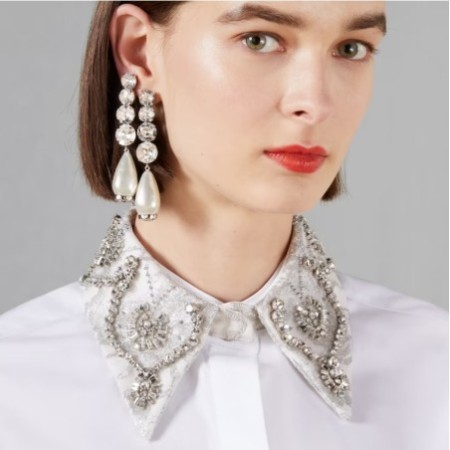 GUCCI cotton poplin shirt with embroidery