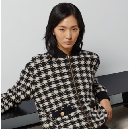 GUCCI houndstooth bomber jacket