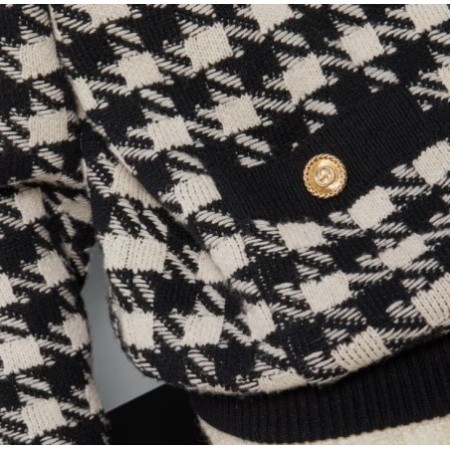 GUCCI houndstooth bomber jacket