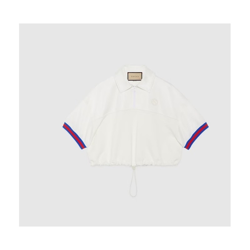 GUCCI JERSEY POLO SHIRT WITH WEB