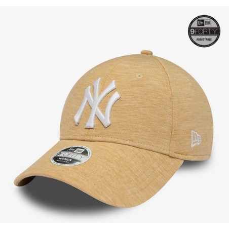 Beige New York Yankees Jersey 9FORTY Adjustable Cap Women