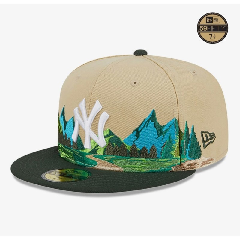 Beige New York Yankees Team Landscape 59FIFTY Fitted Cap