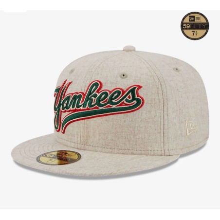 Beige New York Yankees Wool Plaid 59FIFTY Fitted Cap