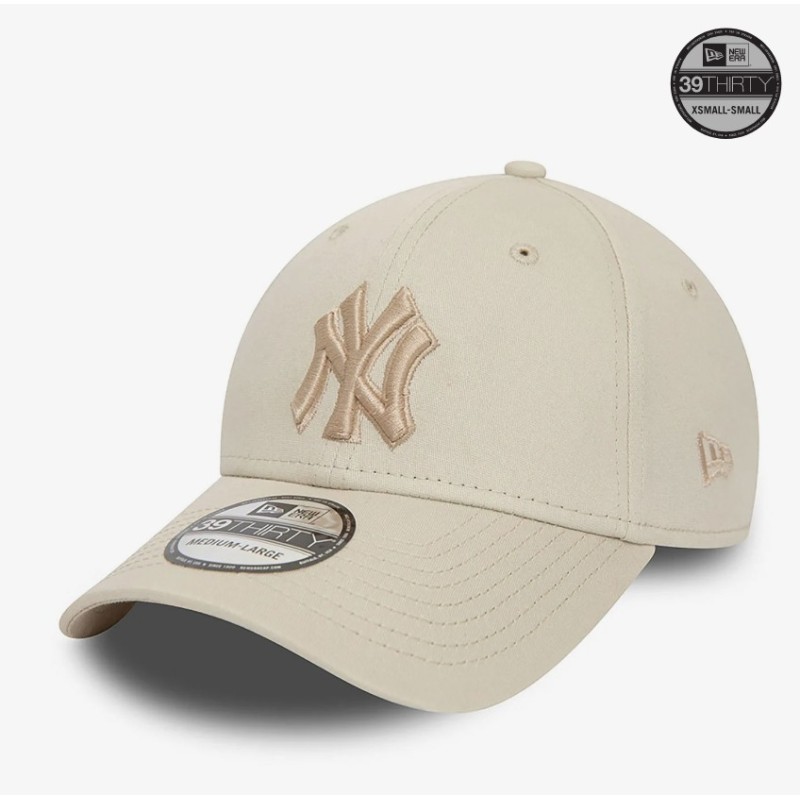 Beige New York Yankees MLB Outline 39THIRTY Stretch Fit Cap