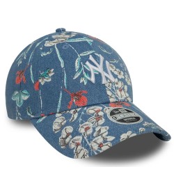 Blue New York Yankees Denim Floral Women 9FORTY Adjustable Cap