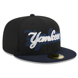 Black New York Yankees Shadow Stitch 59FIFTY Fitted Cap