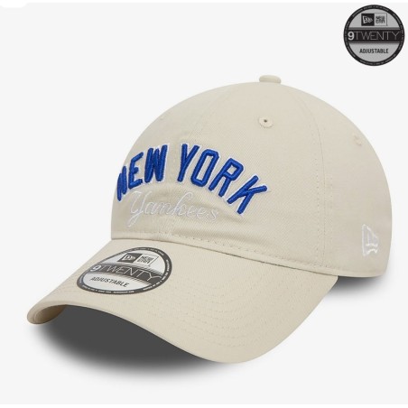 White New York Yankees MLB Wordmark 9TWENTY Adjustable Cap