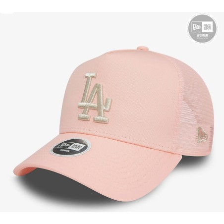 Pastel Pink LA Dodgers Metallic Women's A-Frame Cap