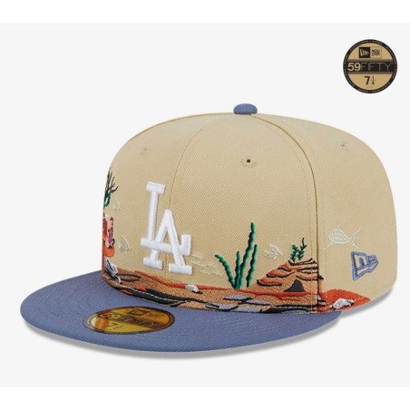 Beige LA Dodgers Team Landscape 59FIFTY Fitted Cap