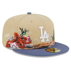 Beige LA Dodgers Team Landscape 59FIFTY Fitted Cap