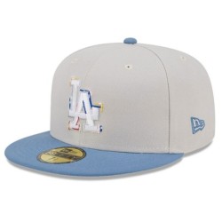 Light beige LA Dodgers Colour Brush 59FIFTY Fitted Cap