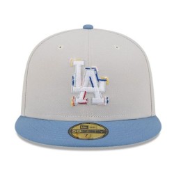 Light beige LA Dodgers Colour Brush 59FIFTY Fitted Cap